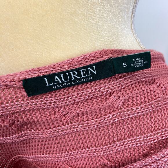 Lauren Ralph Lauren Sweater Cable Knit 3/4 Sleeves Size Small - Picture 5 of 9